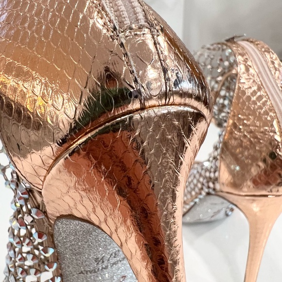 Rene Caovilla Mesh and Metallic Net boots Galaxia Embellished Sandals - Picture 12 of 16